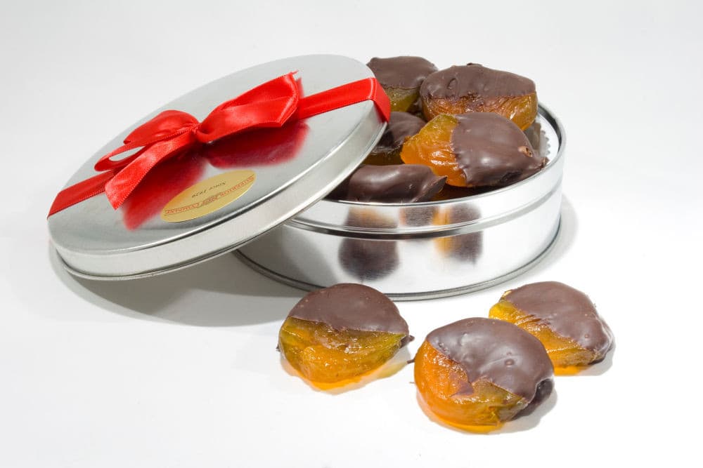 Dark Chocolate Dipped Glazed Apricots